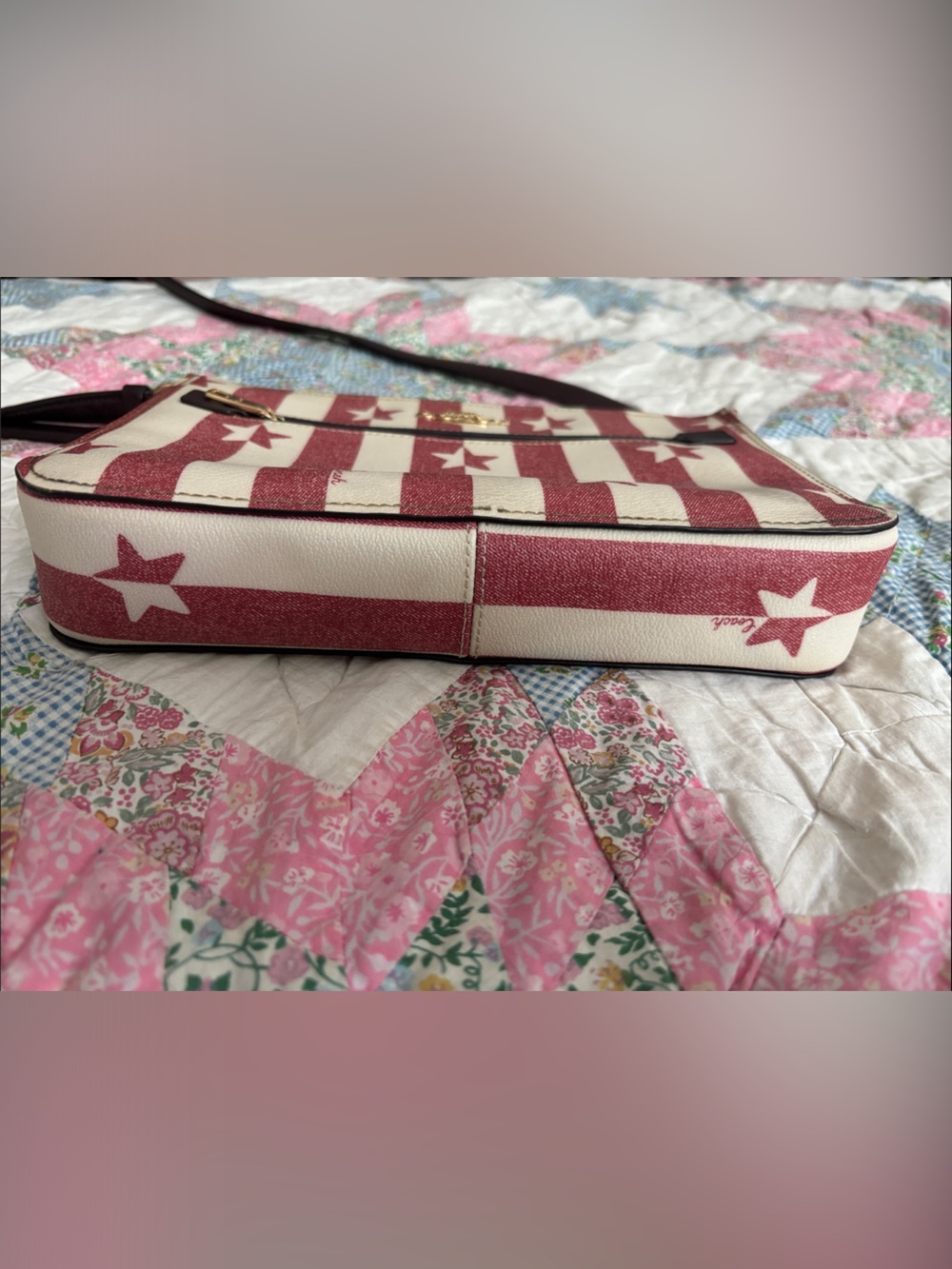 Coach Red & White Star-Stripe Crossbody Bag - Picture 6 of 6
